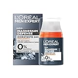 L'Oréal Men Expert, Crema Facial Hidratante 24H Para Hombre, Hipoalergénica Mineral de Magnesio + Ácido Hialurónico, Sin alcohol, Pieles Sensibles, 50 ml