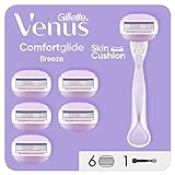 Gillette Venus Comfortglide Breeze, Maquinilla De Mujer, 1 Mango + 6 Recambios, Depilación Suave, Apurada Y Duradera