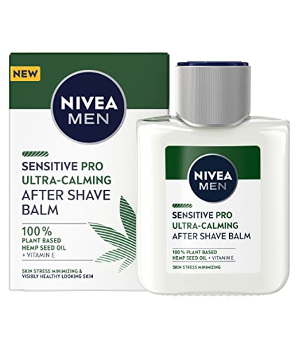 NIVEA MEN Sensitive Pro Bálsamo Aftershave (1 x 100 ml), bálsamo hidratante apto para piel con barba, bálsamo de cuidado facial para suavizar e hidratar al instante