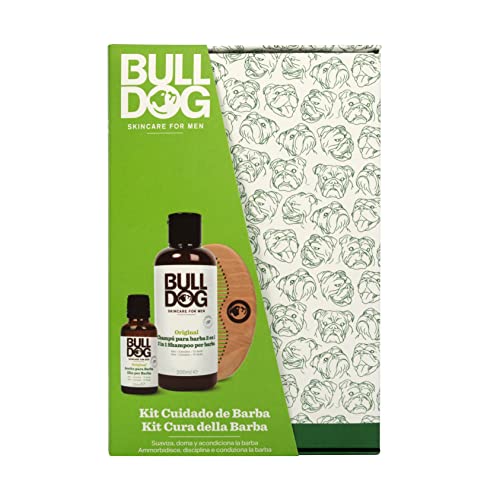 Bulldog Skincare For Men – Paquete de regalo 'Beardcare Kit' – Contiene 1 Aceite de Barba, 1 Champú 2 en 1 de Barba y 1 Peine de Barba