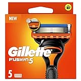 Gillette Fusion 5 Cuchillas de Afeitar Hombre, Paquete de 5 Cuchillas de Recambio (el embalaje puede variar)